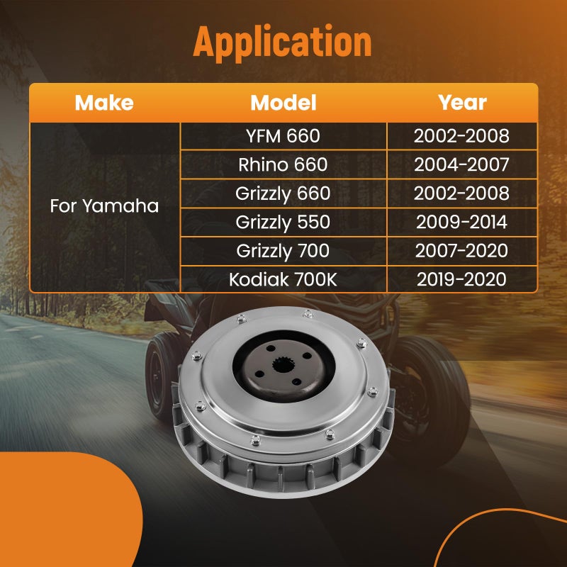 Tuningsworld Primary Clutch Sheave Assembly for Yamaha Rhino 660 4x4 2004-2007, Grizzly 660 2002-2008, Grizzly 550 2009-2014, Grizzly 700 2007-2020, 5UG-17620-00-00 4WV-17639-10-00 3B4-17606-00-00 - Image 2